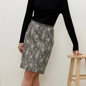 M.M.LaFleur Noho Crackle Italian Jacquard Pencil Skirt Plus Size +2